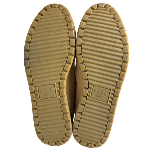 Coach Tatum Q247 Boots Womens 8M Tan Suede Wool Knit Cuff - Picture 4 of 11